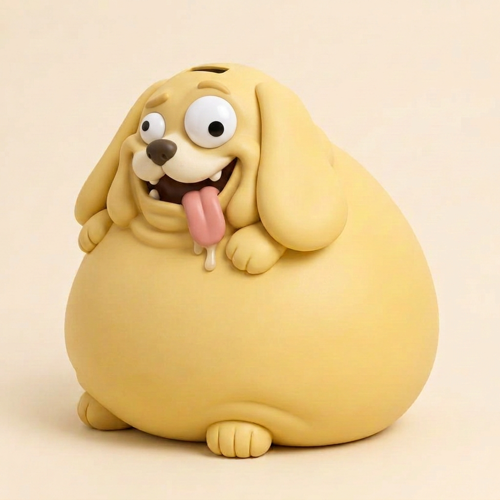 Biscuit the Dog, an oversized coin bank