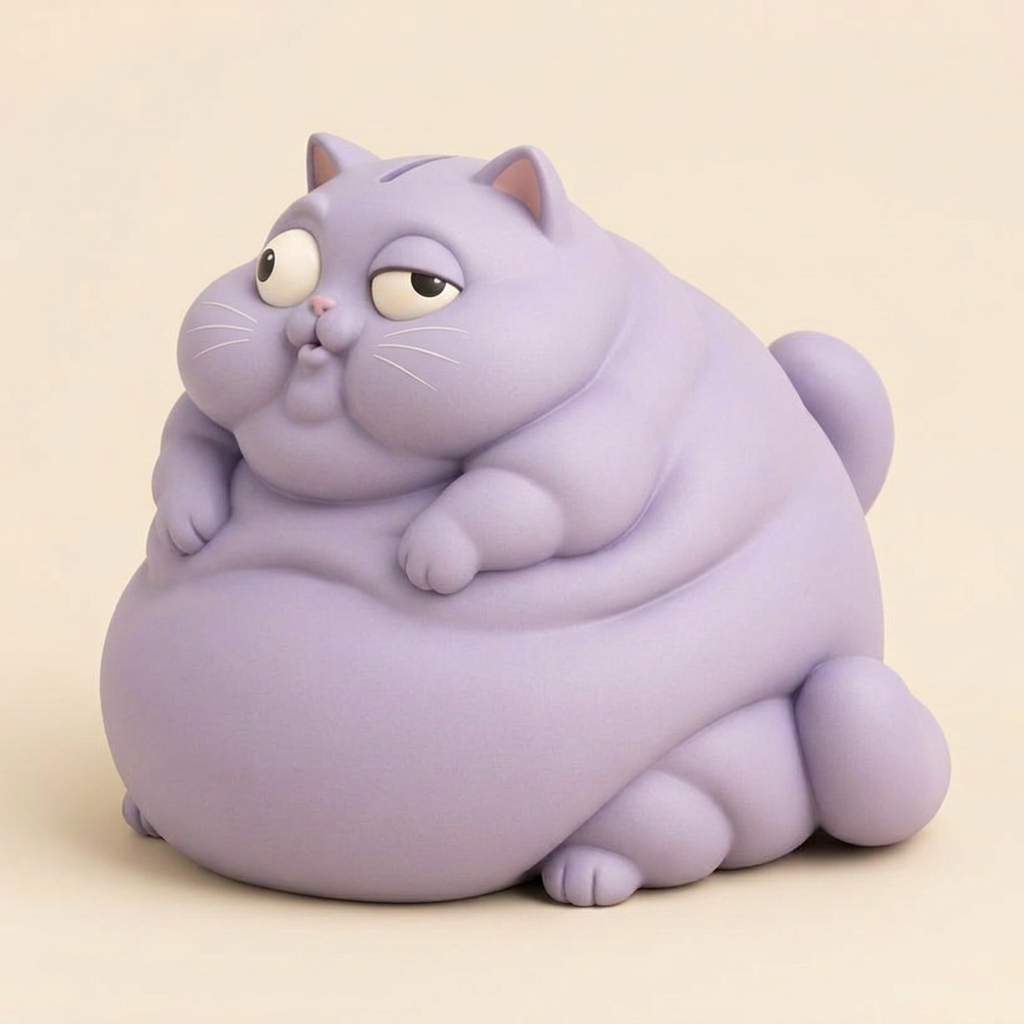 Mochi the Cat, an oversized coin bank